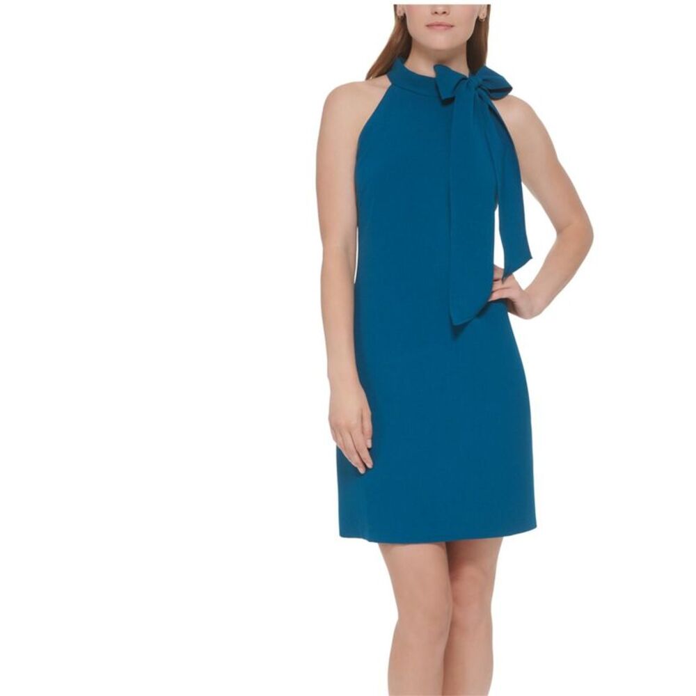 Vince Camuto Womens Bow Neck Halter Sheath Dress, , 16, DM